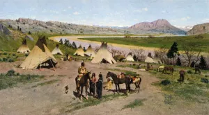 In the Foothills of the Rockies by Henry Farny - Oil Painting Reproduction