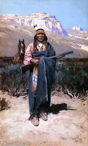 Main Product Photo of Indian Brave Painting by Henry Farny