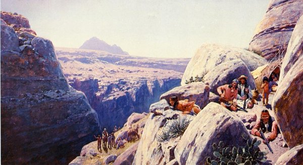 Nest of Rattlesnakes by Henry Farny - Hand-Painted Oil Painting Reproduction
