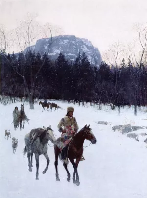 Obsidian Mountain in The Yellowstone Oil painting by Henry Farny