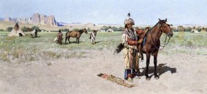 Saddling Up by Henry Farny Oil Painting