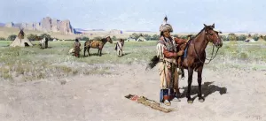 Saddling Up Oil painting by Henry Farny