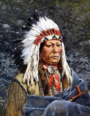 Sioux Chief by Henry Farny Oil Painting