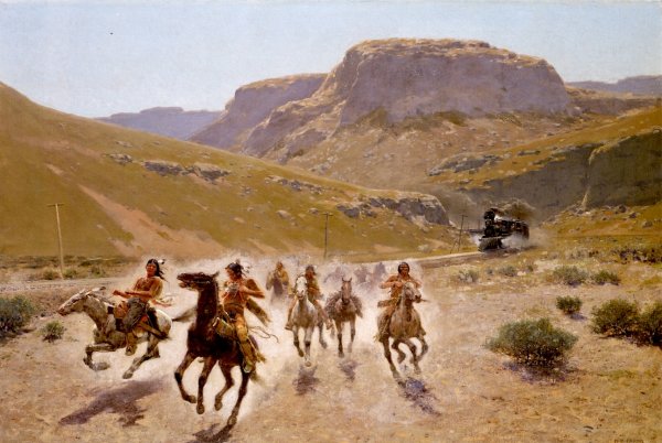 Main Product Photo of The Coming of the 'Fire Horse' Painting by Henry Farny