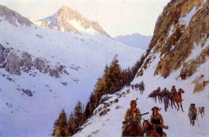 The Trail over the Pass Oil painting by Henry Farny