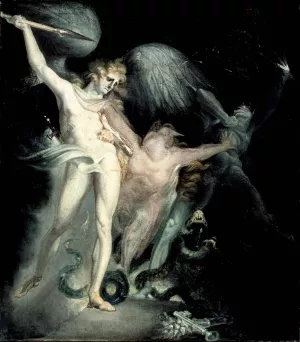 Satan and Death with Sin Intervening by Henry Fuseli Oil Painting