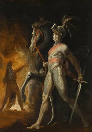 The Meeting Of Sir Huon Of Bordeaux And Scherasmin In The Libanon Cave, From Wieland's Oberon by Henry Fuseli Oil Painting