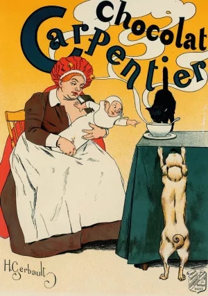 Chocolat Carpentier Oil painting by Henry Gerbault