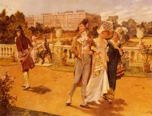 The Brave Deserve The Fair by Henry Gillard Glindoni Oil Painting