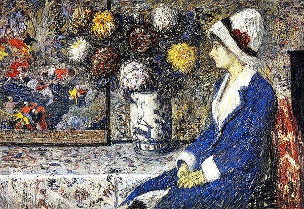 The Blue Coat by Henry Golden Dearth - Hand-Painted Oil Painting Reproduction