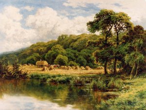 The Severn Bridge Near Bridgenorth, Shropshire by Henry H. Parker Oil Painting