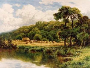 The Severn Bridge Near Bridgenorth, Shropshire by Henry H. Parker Oil Painting