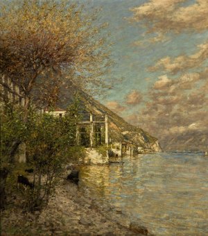 A Brescian Shore by Henry Herbert La Thangue Oil Painting