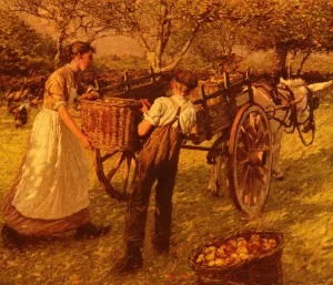 A Sussex Orchard by Henry Herbert La Thangue Oil Painting