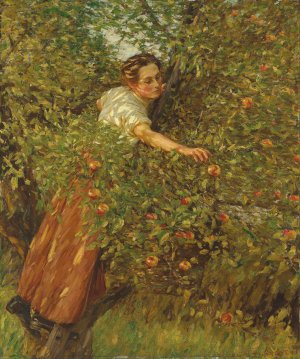 Sussex Apples by Henry Herbert La Thangue Oil Painting