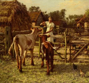 Sussex Farm by Henry Herbert La Thangue Oil Painting