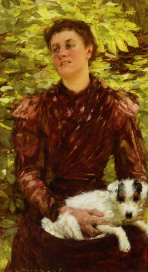 The Puppy by Henry Herbert La Thangue Oil Painting