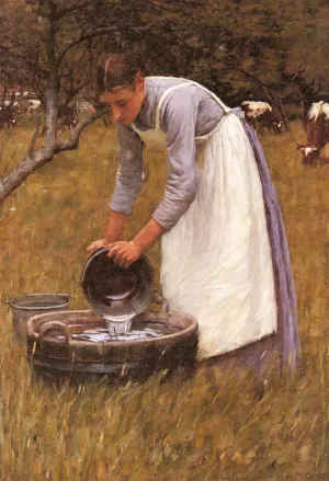 Watering the Cows Oil painting by Henry Herbert La Thangue