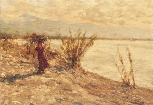 Windswept Walk, Carrara Mountains, Italy by Henry Herbert La Thangue Oil Painting