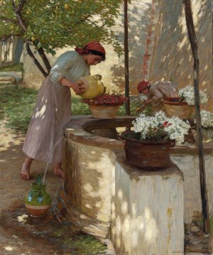 Winter In Liguria by Henry Herbert La Thangue Oil Painting