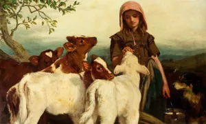 The Farmer's Daughter by Henry Hetherington Emmerson Oil Painting