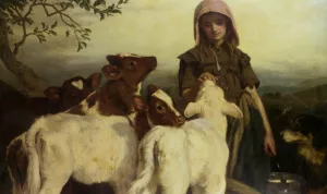 The Farmers Daughter by Henry Hetherington Emmerson Oil Painting