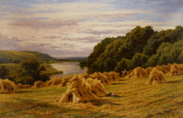 On the Thames Near Basildon Woods by Henry Hillier Parker - Hand-Painted Oil Painting Reproduction