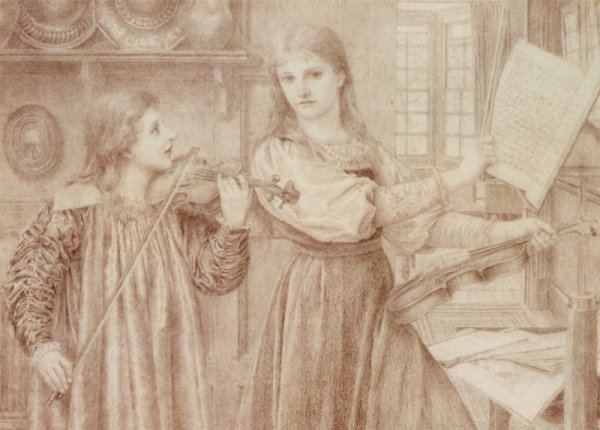 Main Product Photo of The Duet Study Painting by Henry Holiday