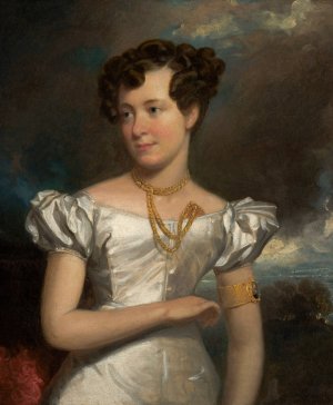 Portrait of Clara Fisher by Henry Inman Oil Painting
