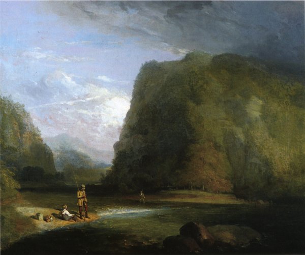 Main Product Photo of Trout Fishing in Sullivan County Painting by Henry Inman