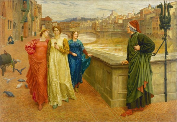 Dante and Beatrice  by Henry James Holiday - Hand-Painted Oil Painting Reproduction