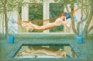 Sara, belle d'indolence Oil painting by Henry James Holiday