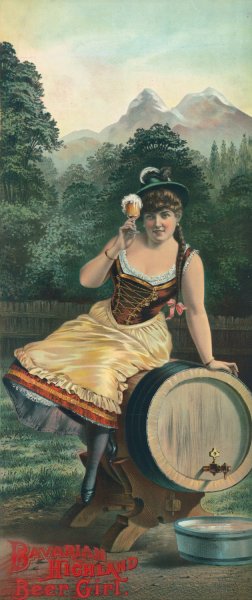 Bavarian highland beer girl by Henry Jerome Schile Oil Painting