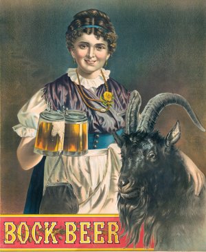 Bock Beer, original Bavarian beer girl and bock by Henry Jerome Schile Oil Painting