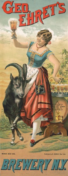 Geo. Ehret's brewery, Munich beer girl  by Henry Jerome Schile - Hand-Painted Oil Painting Reproduction
