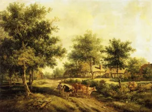 A Norfolk Hamlet by Henry John Boddington Oil Painting