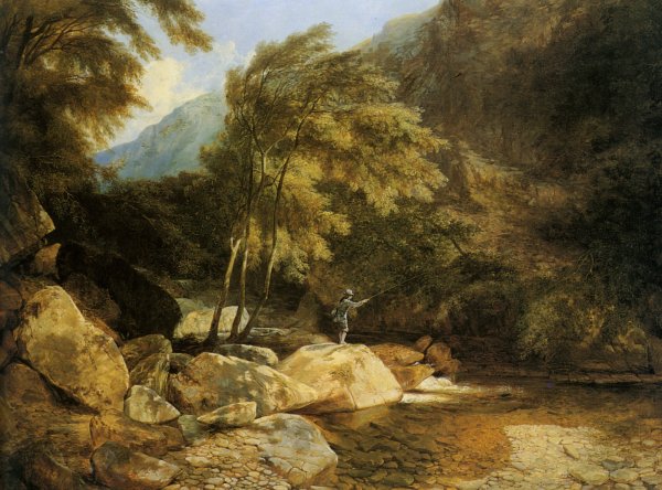 The Angler by Henry John Boddington - Hand-Painted Oil Painting Reproduction