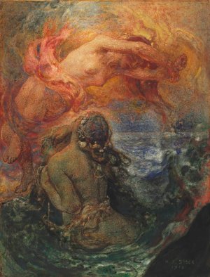Fire and the Sea by Henry John Stock Oil Painting