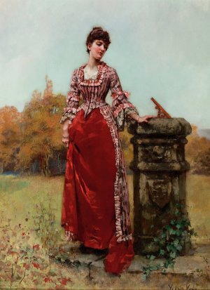 At the Sundial by Henry John Yeend King Oil Painting