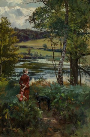 At water's edge by Henry John Yeend King Oil Painting