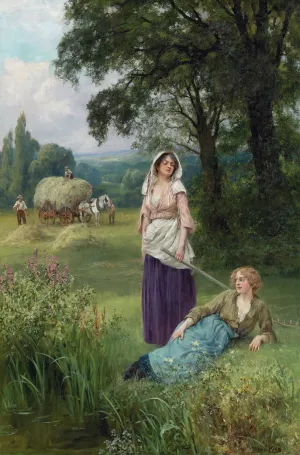 Haymaking by Henry John Yeend King Oil Painting