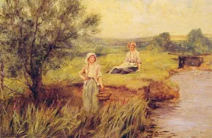 The Rush Gatherers by Henry John Yeend King Oil Painting