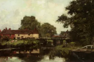 Woolhampton on the Kennet Oil painting by Henry John Yeend King