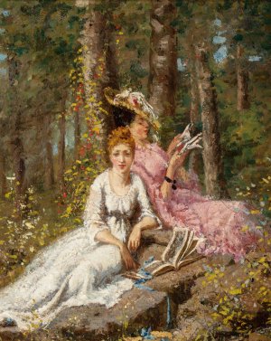 A Favorite Summer Pastime by Henry Joseph Thouron Oil Painting
