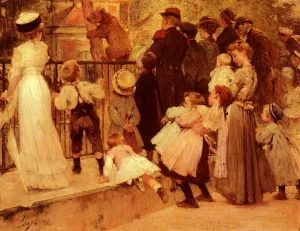 Au Jardin Des Plantes by Henry Jules Jean Geoffroy Oil Painting