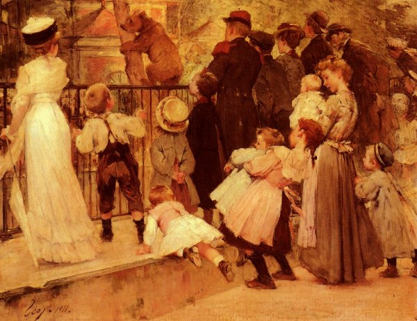 Main Product Photo of Au Jardin Des Plantes Painting by Henry Jules Jean Geoffroy