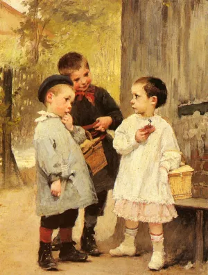 Give me a Bite Oil painting by Henry Jules Jean Geoffroy