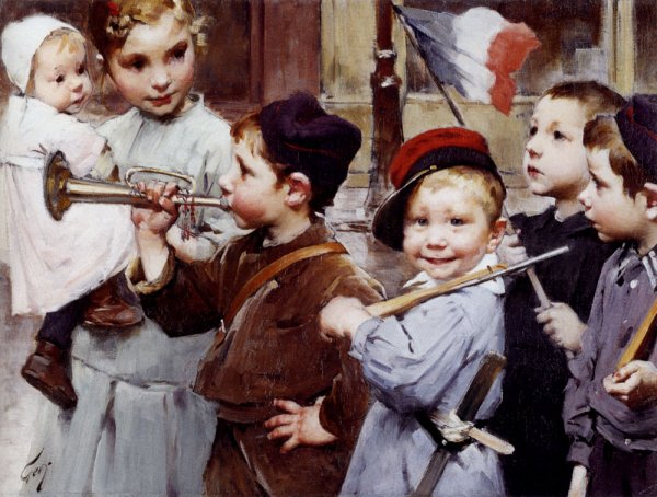 Main Product Photo of July 14th - Bastille Day Painting by Henry Jules Jean Geoffroy