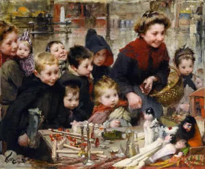 La Joie Des Petits by Henry Jules Jean Geoffroy Oil Painting