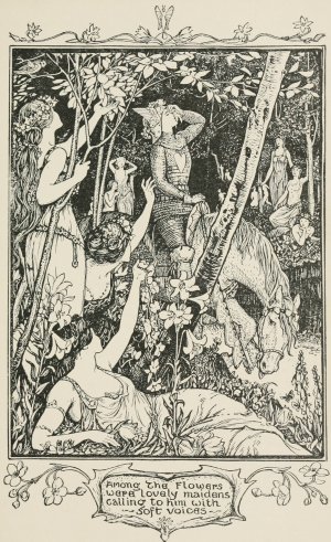Among the Flowers were lovely Maidens calling to him with soft Voices by Henry Justice Ford Oil Painting